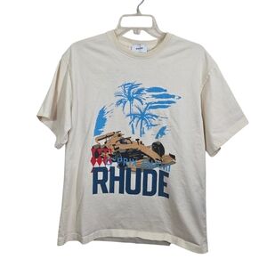 Rhude Grand Prix Miami T-shirt Medium Men's Streetwear Casual Graphic Tee